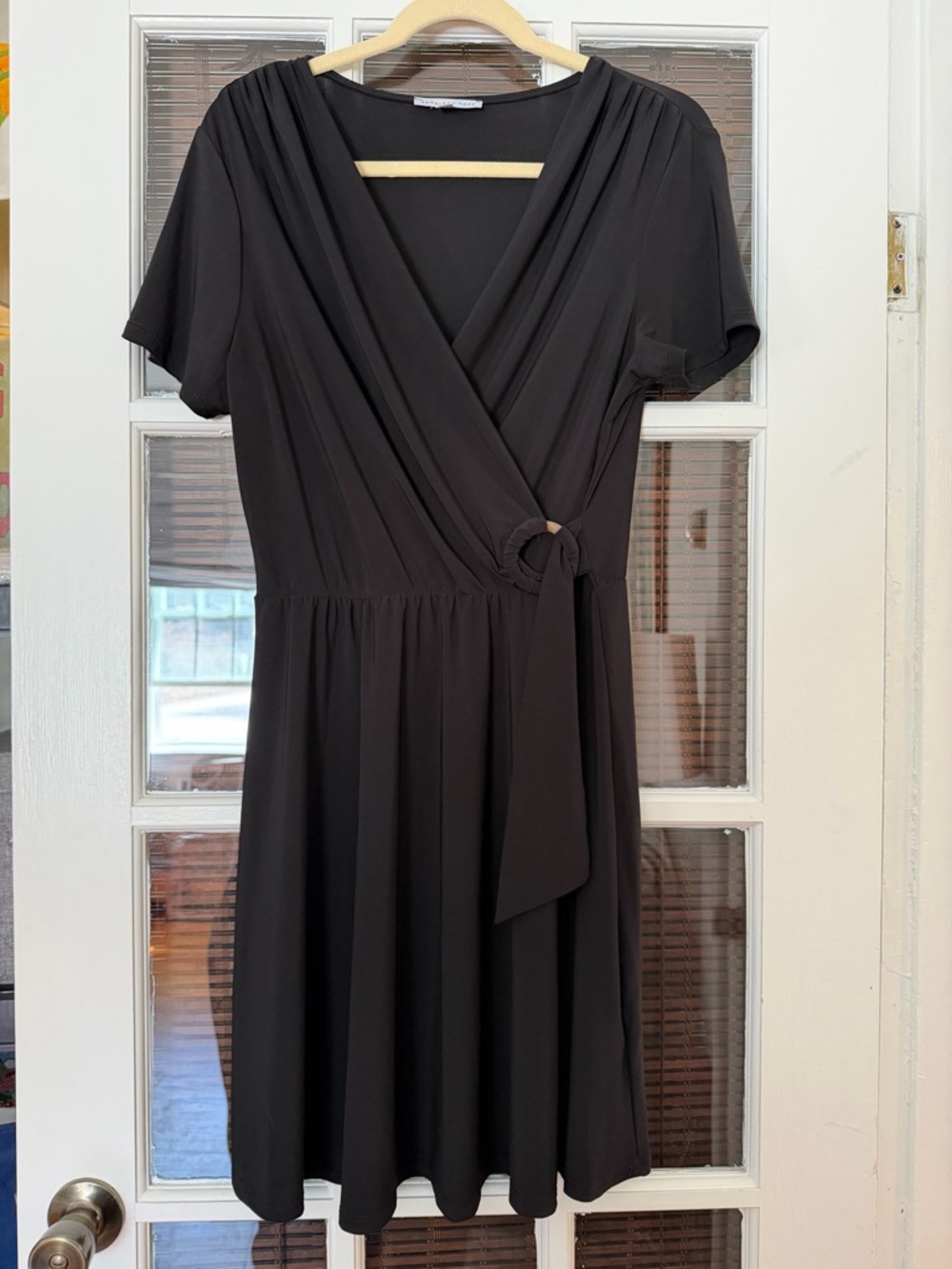 Annalee + Hope Women’s XL Black Short Sleeve Faux Wrap Dress | SKU 0145